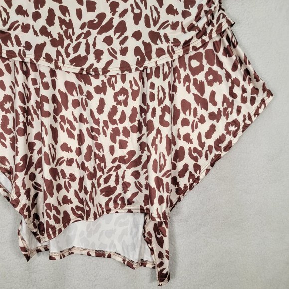 Order Plus Leopard Stretch NEW Pull On Asymmetrical Relaxed Flowy Fairy Skirt - Picture 12 of 16